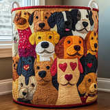 Quilted laundry basket - Cheerful dog — view 1