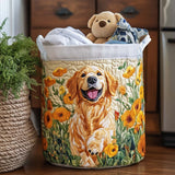 Quilted laundry basket - Cheerful dog — view 1