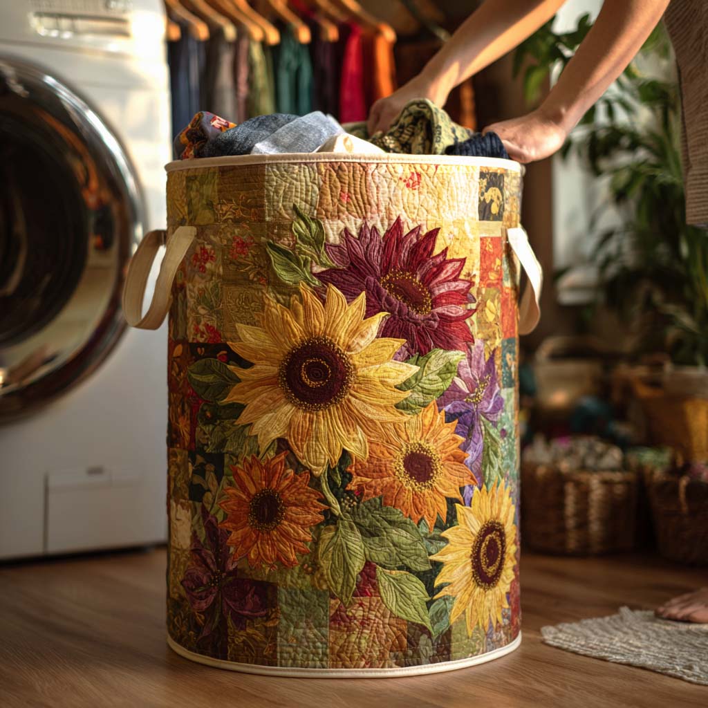 Quilted laundry basket - Country style — view 1
