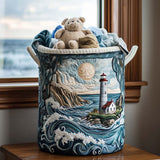Quilted laundry basket - Lighthouse sea — view 1