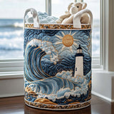 Quilted laundry basket - Lighthouse sea — view 1