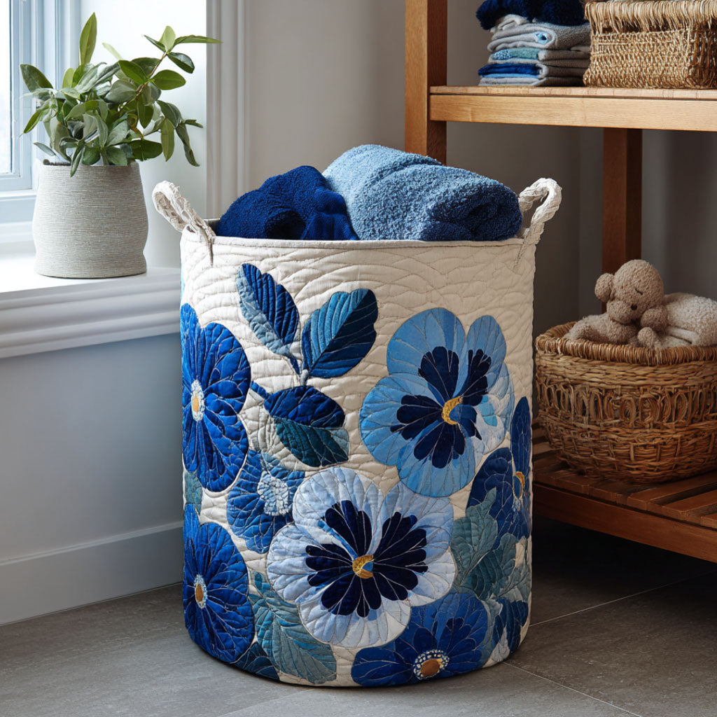 Quilted laundry basket - Floral pattern — view 1