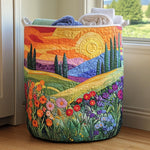 Quilted laundry basket - Floral pattern — view 1