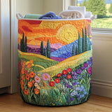 Quilted laundry basket - Floral pattern — view 1