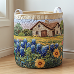 Quilted laundry basket - Floral pattern — view 1