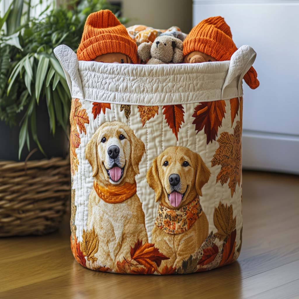 Quilted laundry basket - Floral pattern — view 1