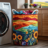 Quilted laundry basket - Floral pattern — view 1