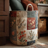 Quilted laundry basket - Floral pattern — view 1