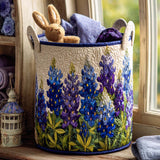 Quilted laundry basket - Floral pattern — view 1