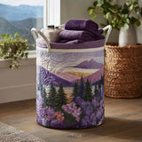 Quilted laundry basket - Floral pattern — view 1