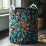 Quilted laundry basket - Floral pattern — view 1