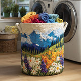 Quilted laundry basket - Floral pattern — view 1