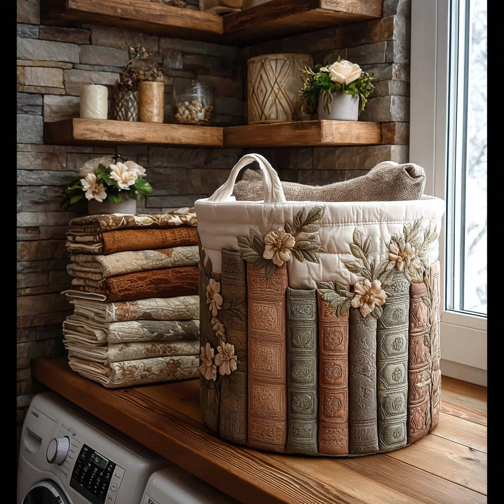 Quilted laundry basket - Floral pattern — view 1