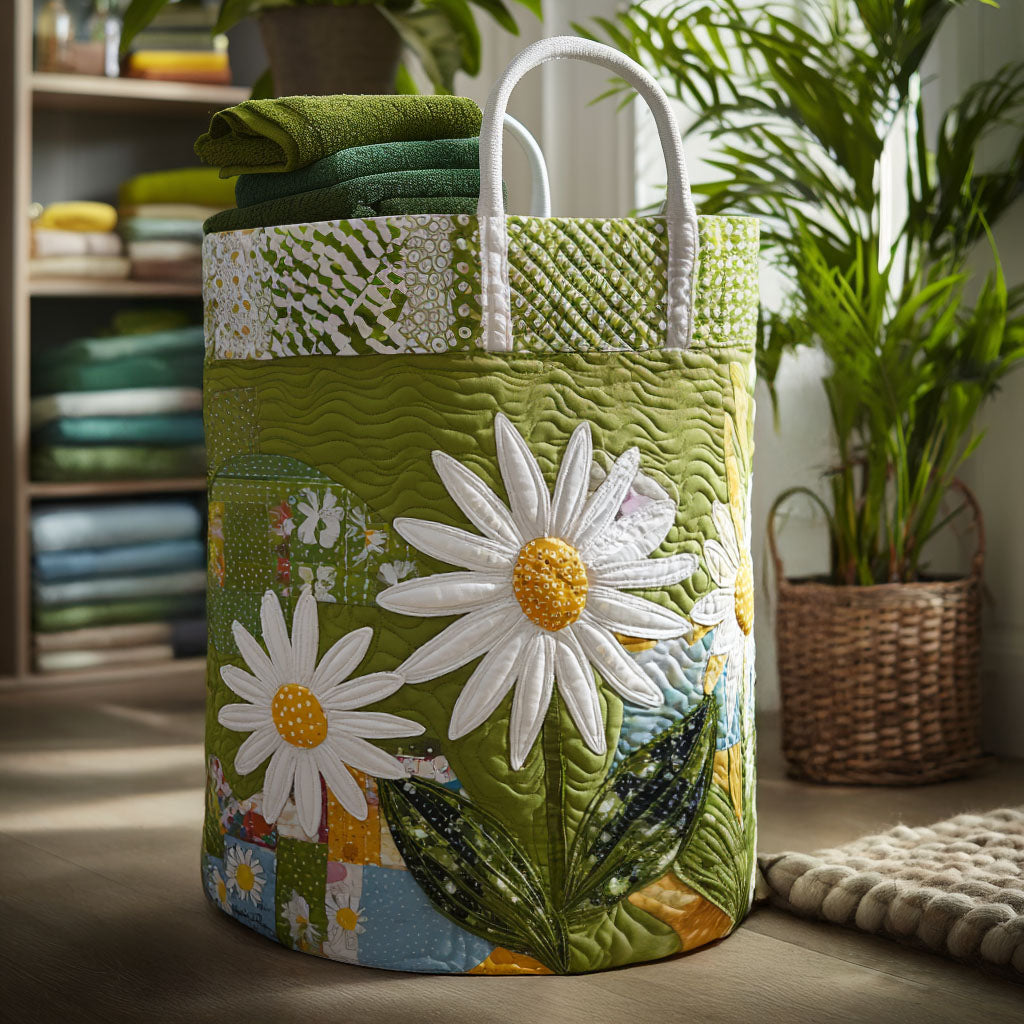 Quilted laundry basket - Floral pattern — view 1