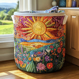 Quilted laundry basket - Floral pattern — view 1