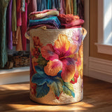 Quilted laundry basket - Floral pattern — view 1