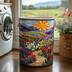 Quilted laundry basket - Floral pattern — view 1