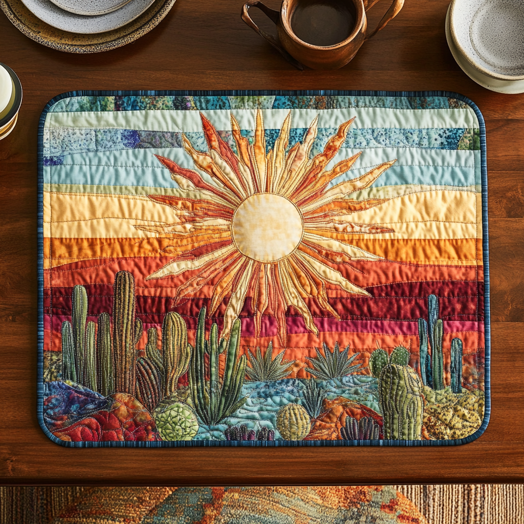 Quilted coaster - Golden horizon — view 1