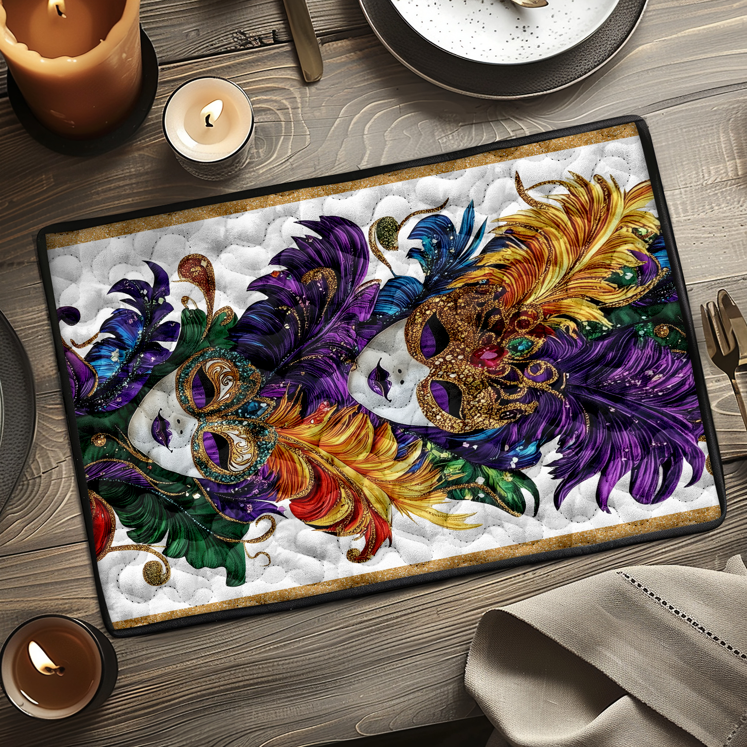 Quilted coaster - Festival Fleur — view 1