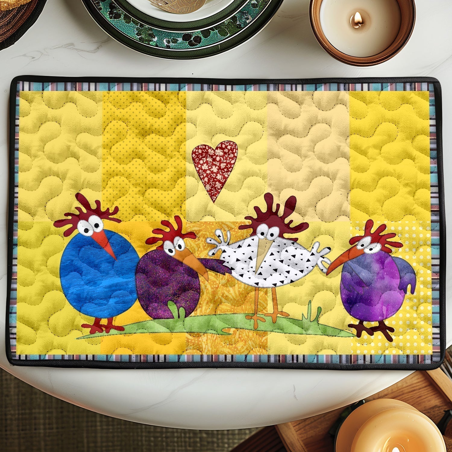 Quilted coaster - Hen — view 3