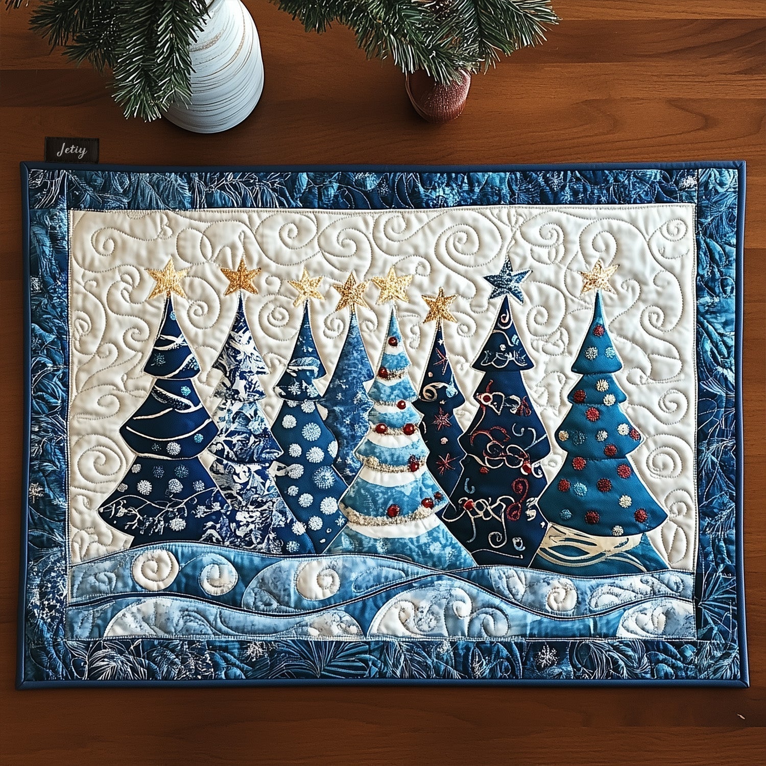 Quilted coaster - A magical Christmas holiday — view 1