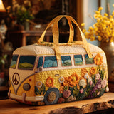 Quilted travel bag - Bus with flowers — view 1