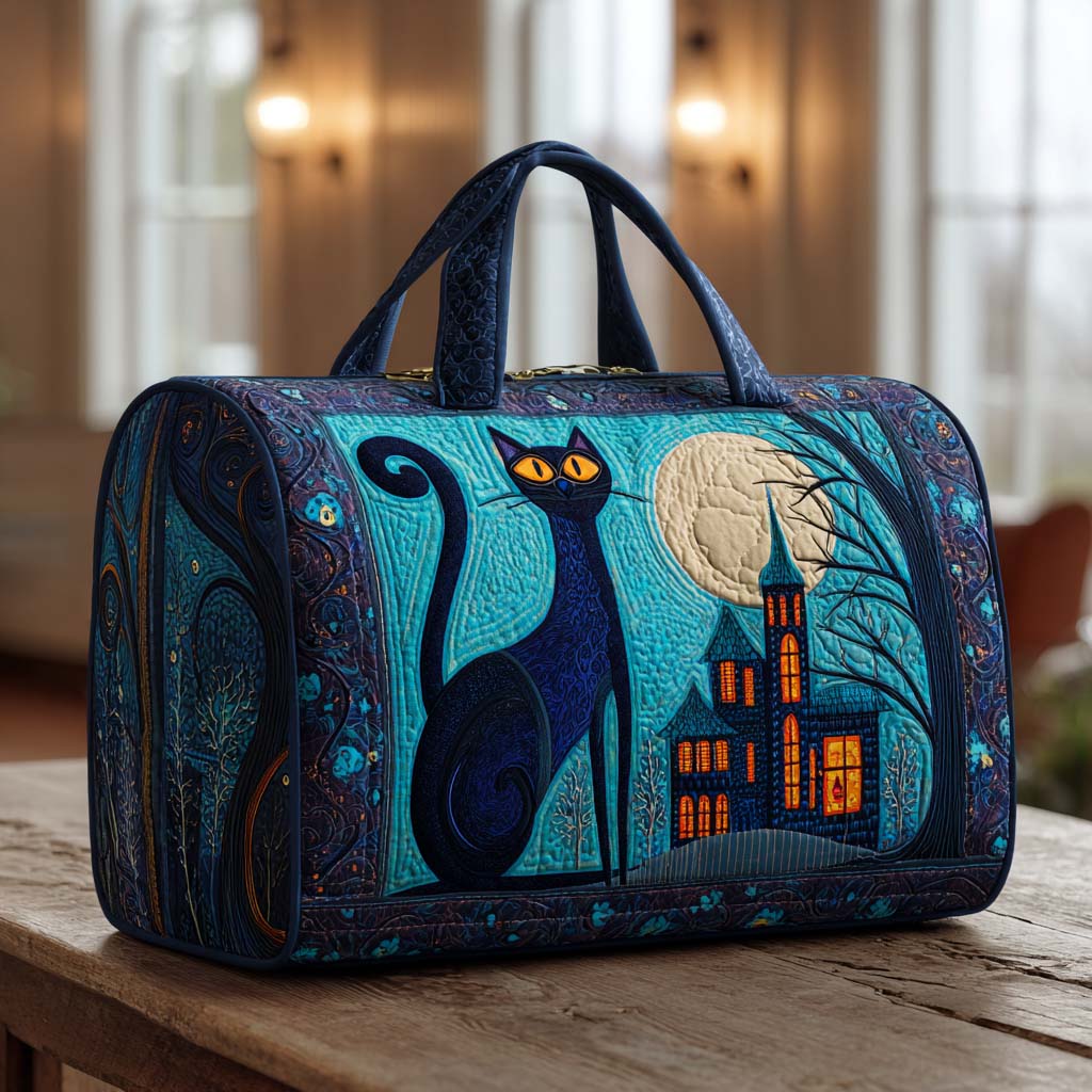 Quilted Travel Bag - Night Cats — view 1