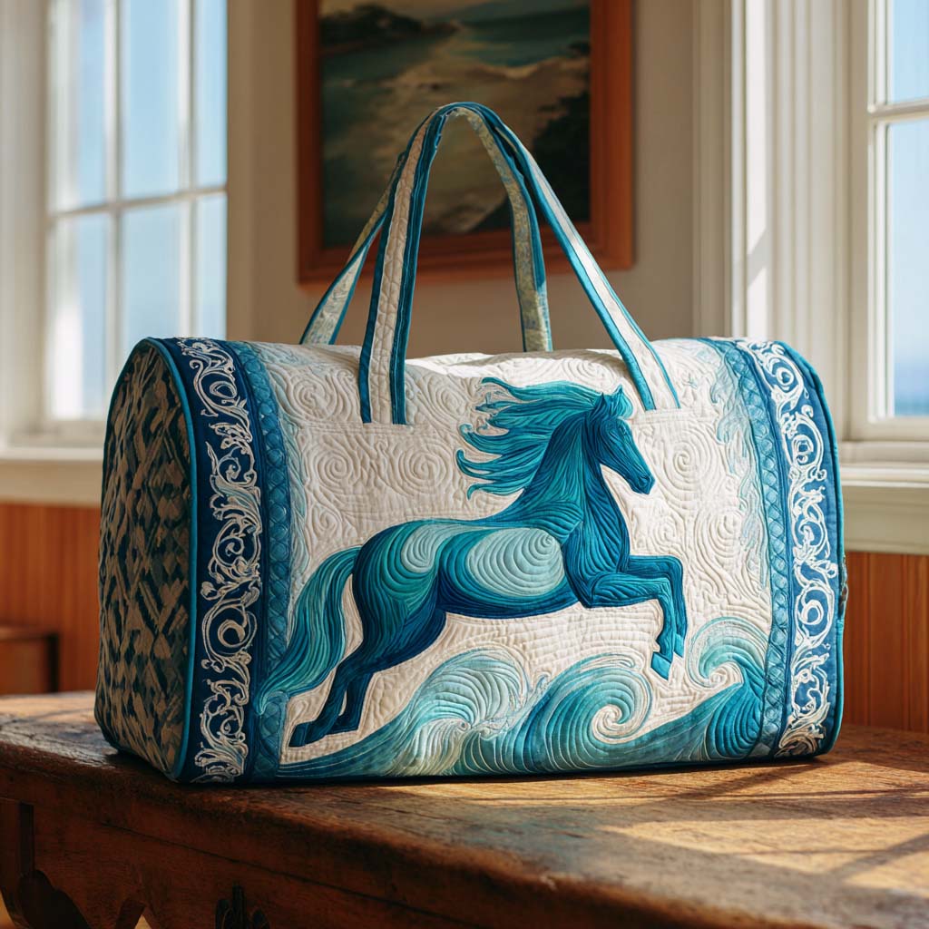 Quilted travel bag - Horse and waves — view 1