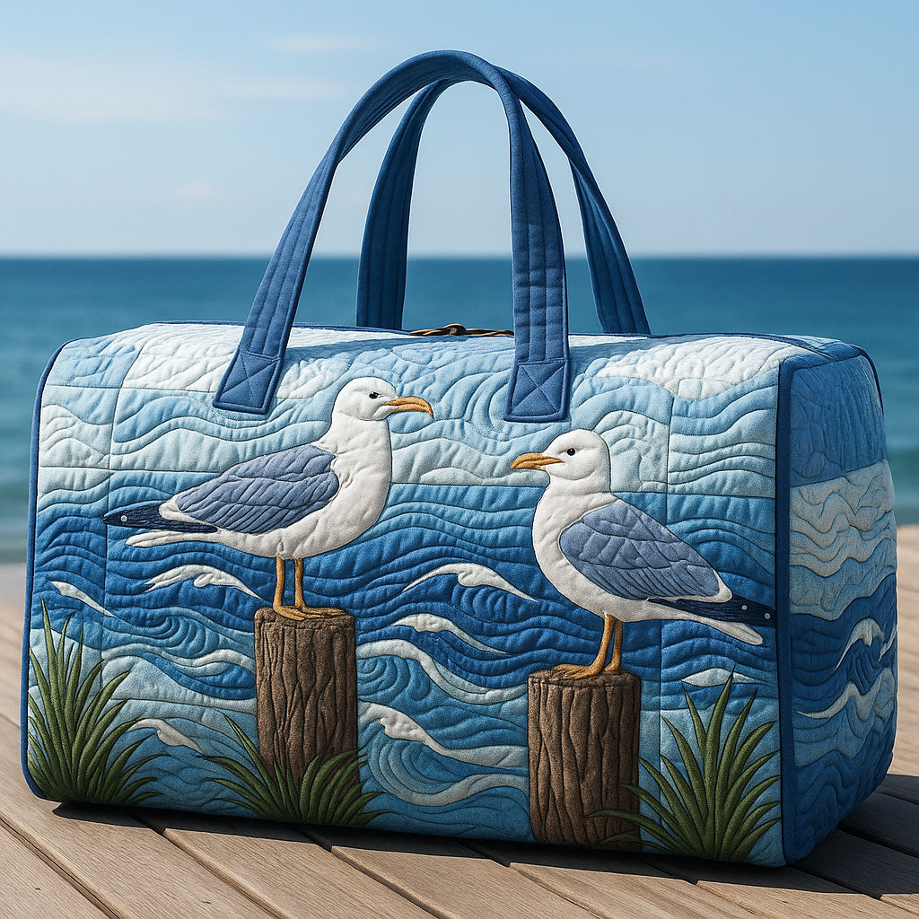 Quilted Travel Bag - Seagulls in the Harbor — view 1