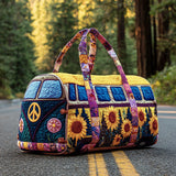 Quilted travel bag - colourful hippie bus — view 1