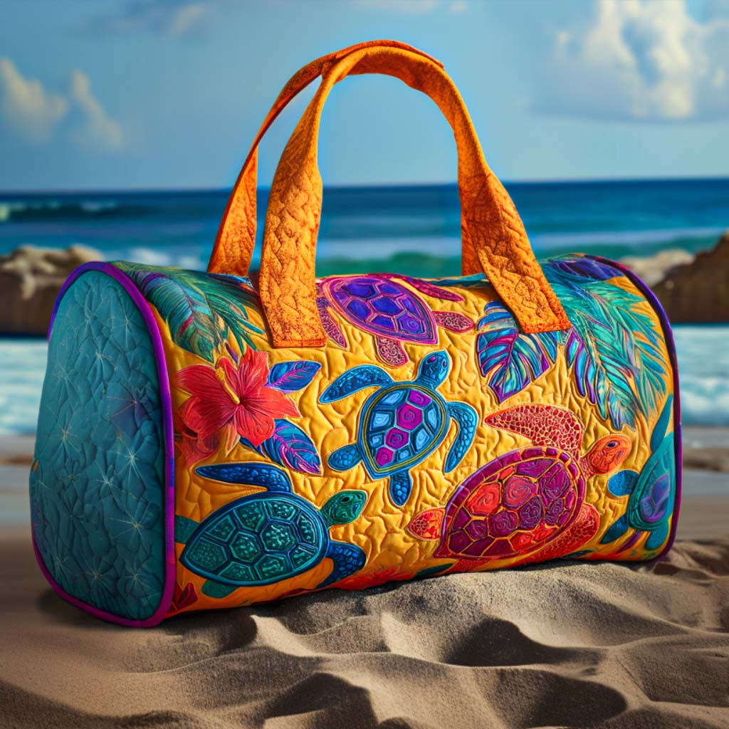 Quilted travel bag - colourful turtles — view 1