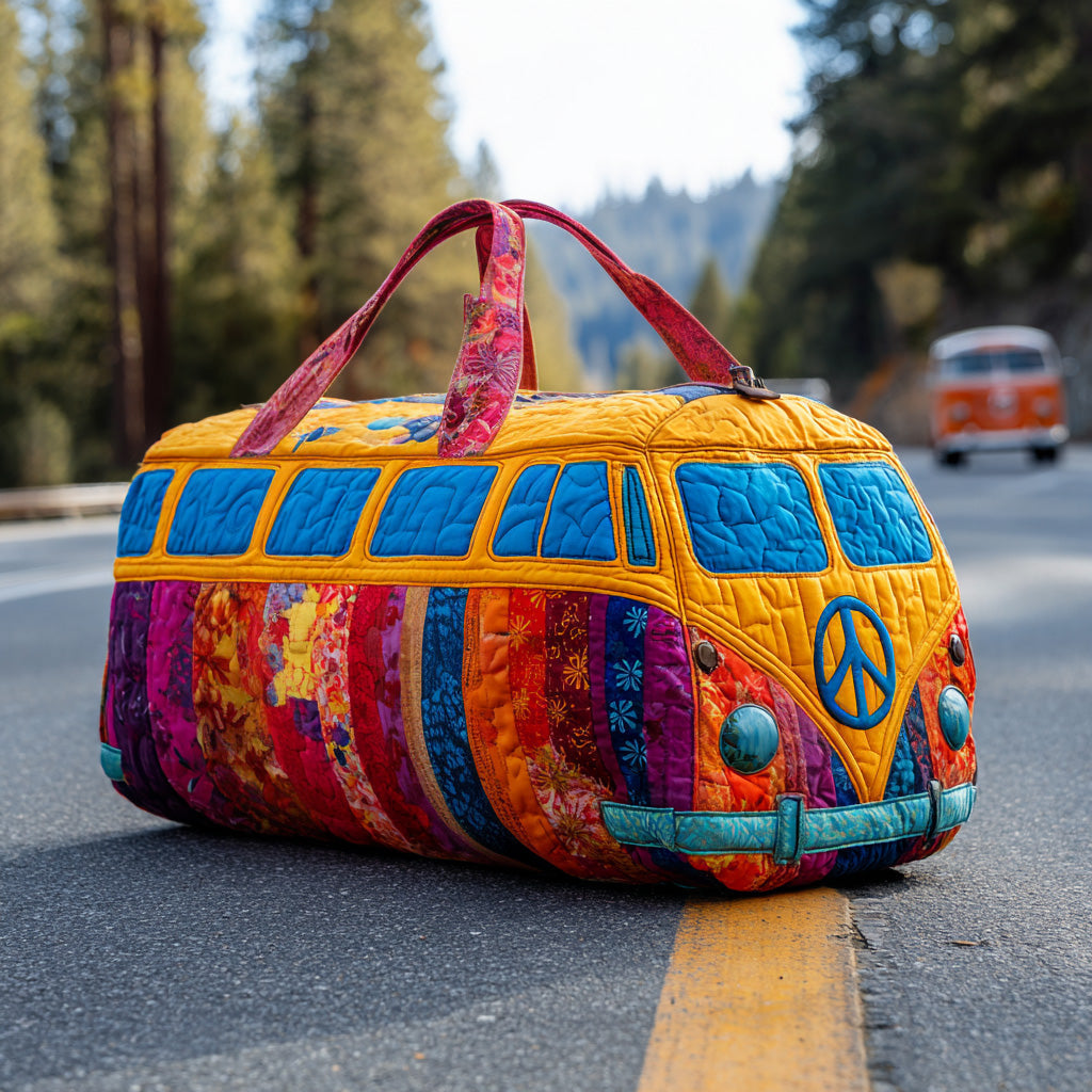 Quilted travel bag - Rainbow bus — view 1