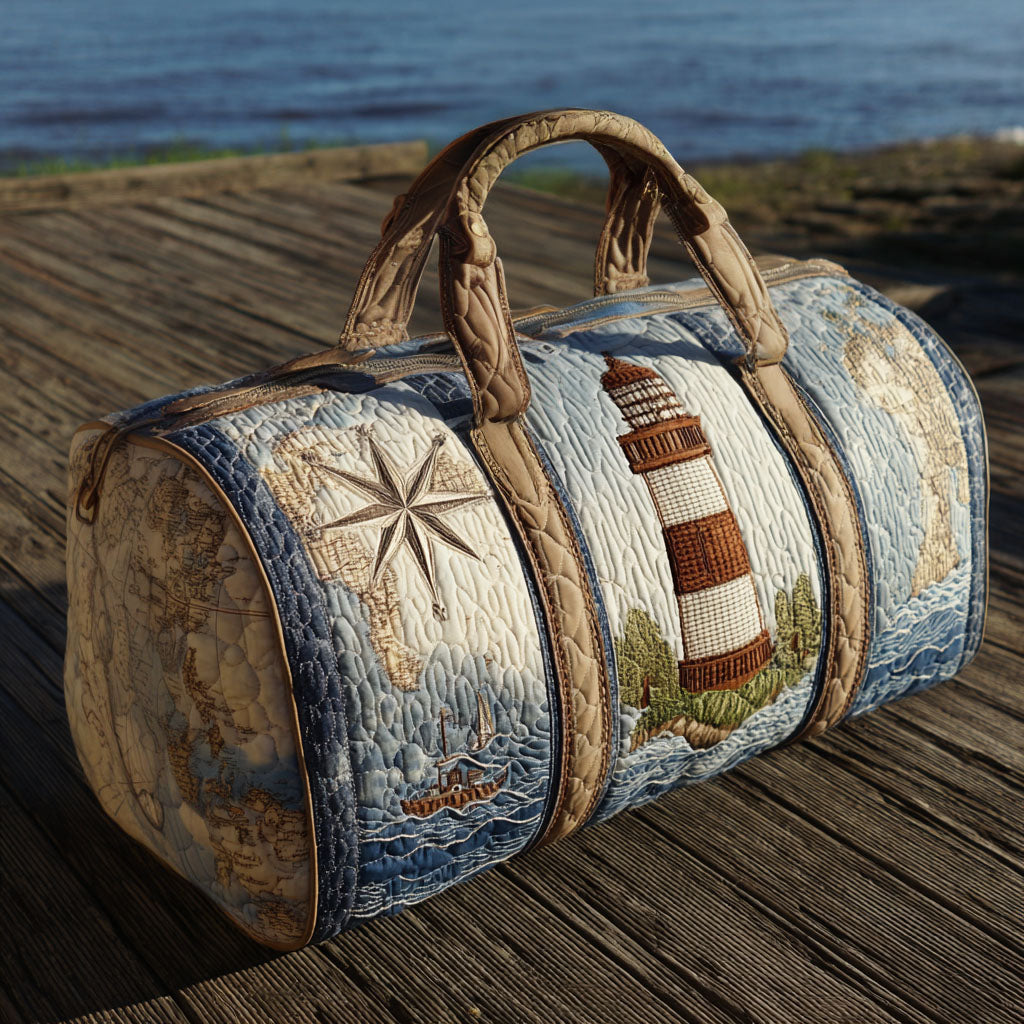 Quilted Travel Bag - Lighthouse in the Harbor — view 1