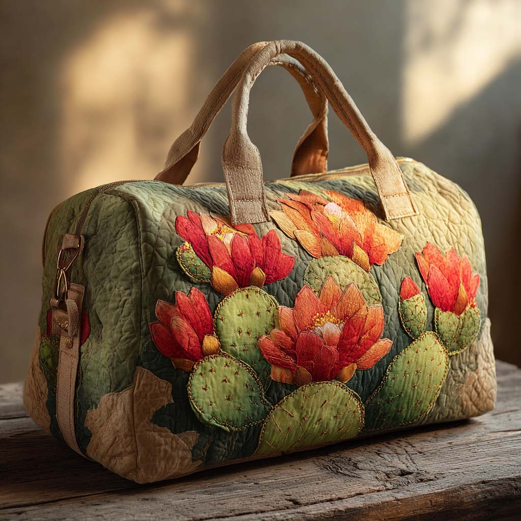 Quilted Travel Bag - Blooming Cactus — view 1