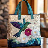 Melody - quilted bag, hummingbird and flower — view 1