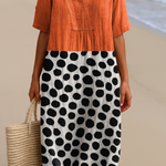 Summer - orange dress with contrasting dots — view 2