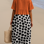 Summer - orange dress with contrasting dots — view 3