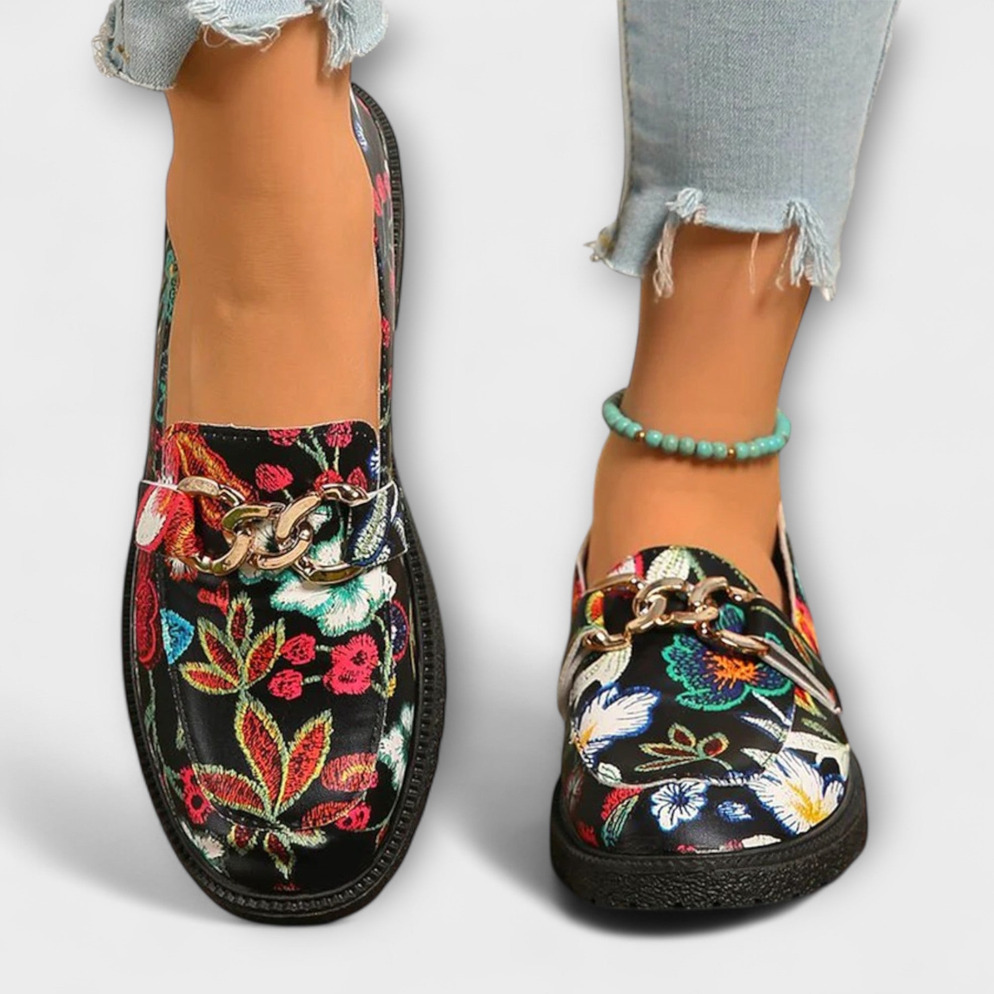 Summer - multicolored floral moccasins — view 2
