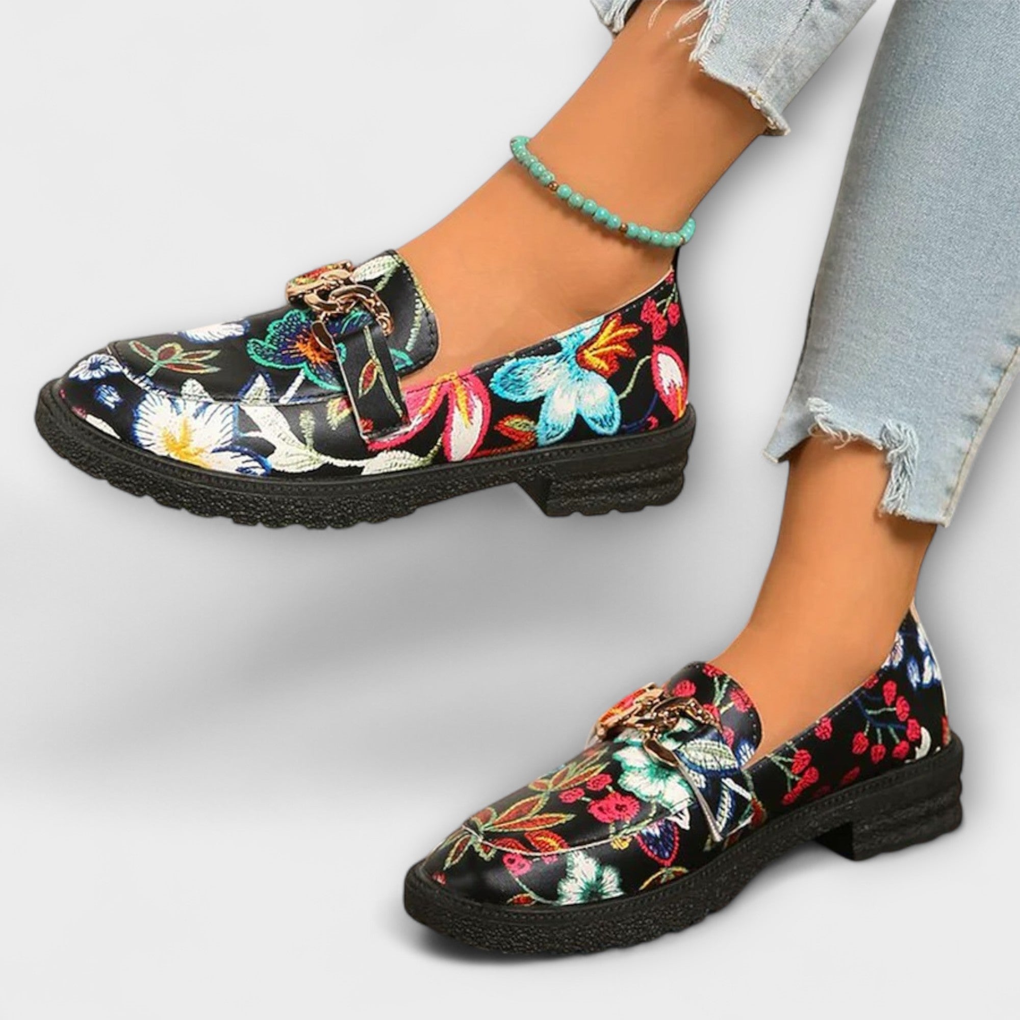 Summer - multicolored floral moccasins — view 4