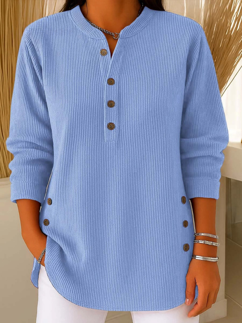 Susan - Henley Button Down Tunic — view 1