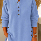Susan - Henley Button Down Tunic — view 1