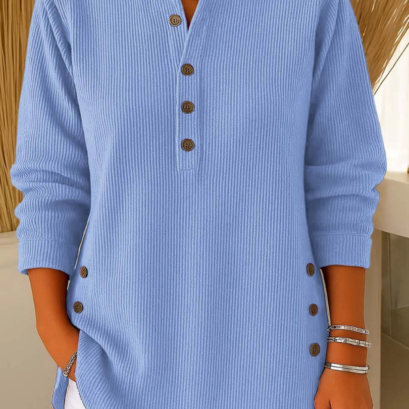 Susan - Henley Button Down Tunic — view 1