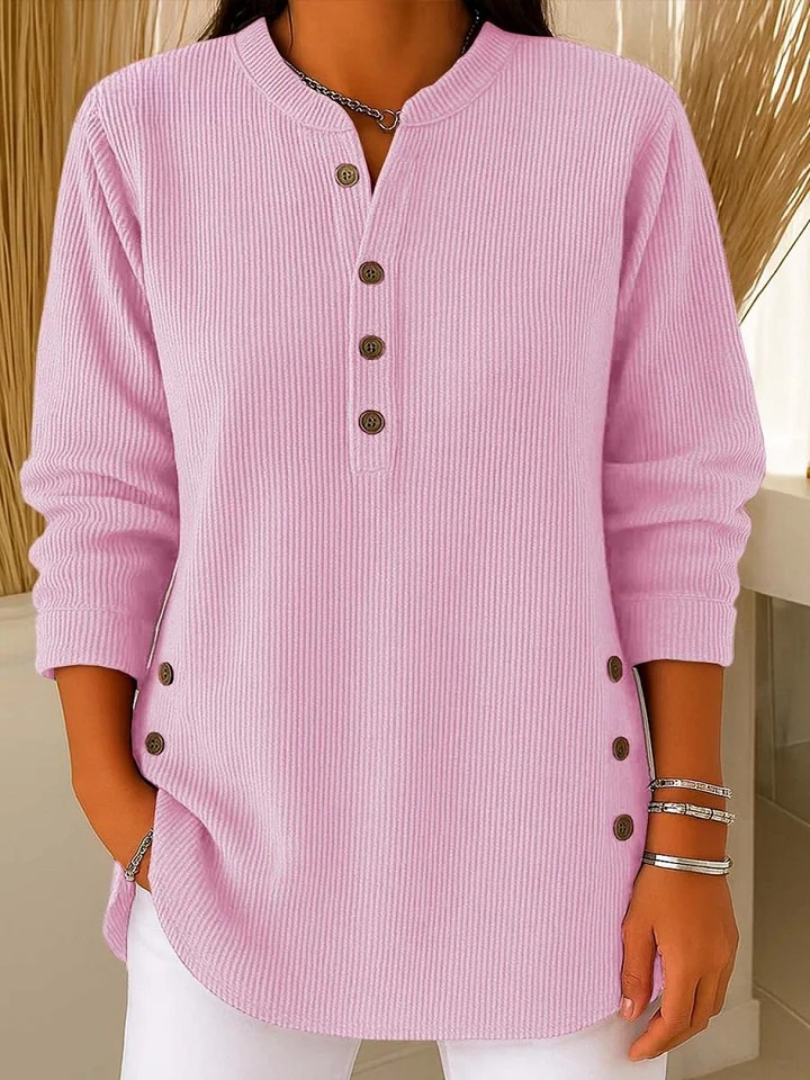 Susan - Henley Button Down Tunic — view 2