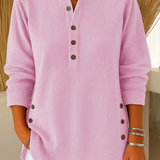 Susan - Henley Button Down Tunic — view 2