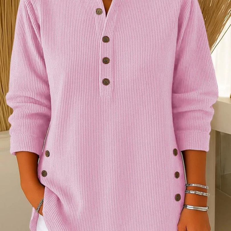 Susan - Henley Button Down Tunic — view 2