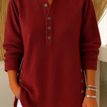 Susan - Henley Button Down Tunic — view 3
