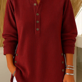 Susan - Henley Button Down Tunic — view 3