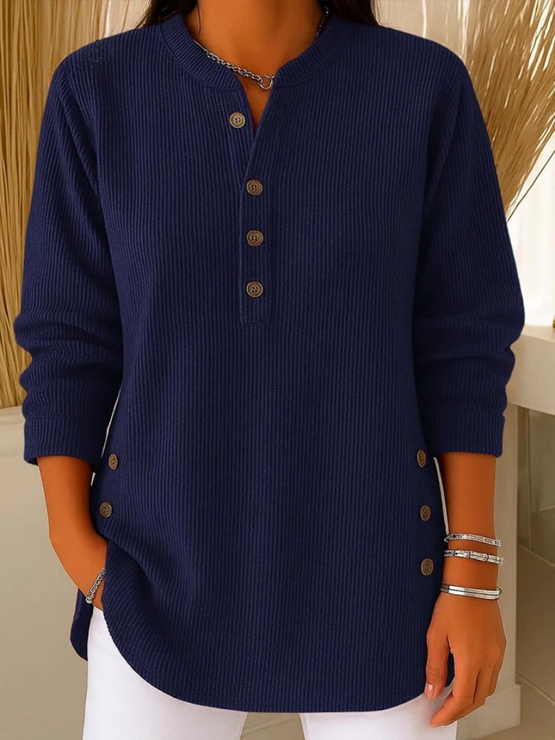 Susan - Henley Button Down Tunic — view 4