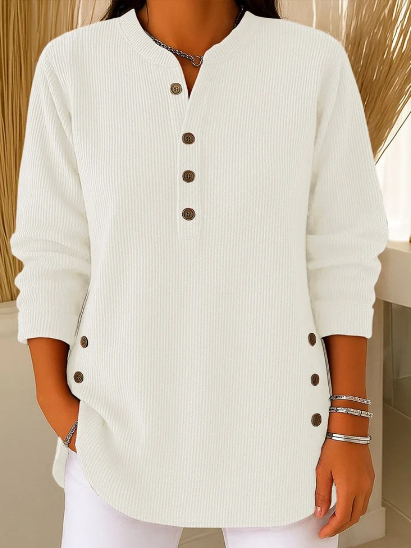 Susan - Henley Button Down Tunic — view 5