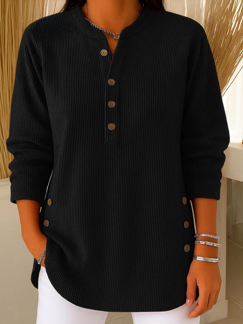 Susan - Henley Button Down Tunic — view 6
